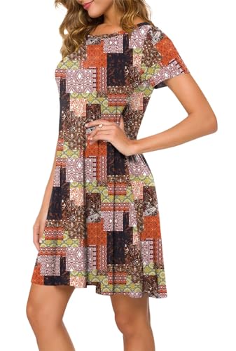 Image of POPYOUNG Women's Dress Fall Outfits Casual Midi Sundress