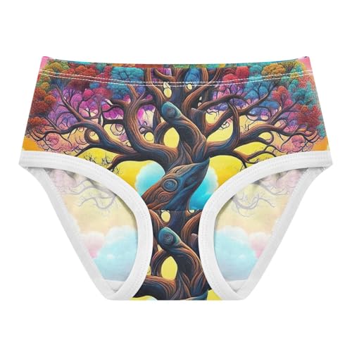 Girls Underwear Toddlers 2t Cotton Little Girl Panties Durable Kids Undies Briefs Surreal Colorful Tree