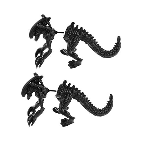 lureme Vintage 3D Dinosaur Earrings for Women Cartilage Earrings Cute Animal Jewelry (er006186-2) Black Cover