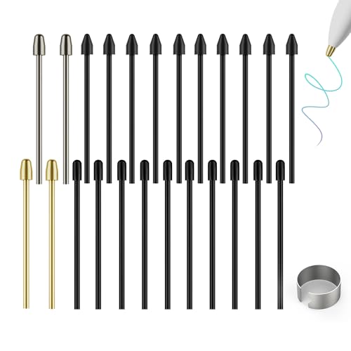 Image of Marker Stylus Tips for Remarkable 2 Pen Tips with Nibs Removal Tool,Metal Replacement Nibs for Remarkable 1 /2 Stylus /Marker Plus Pen (4+10+10 PCS-Gold /Sirvel /Black)