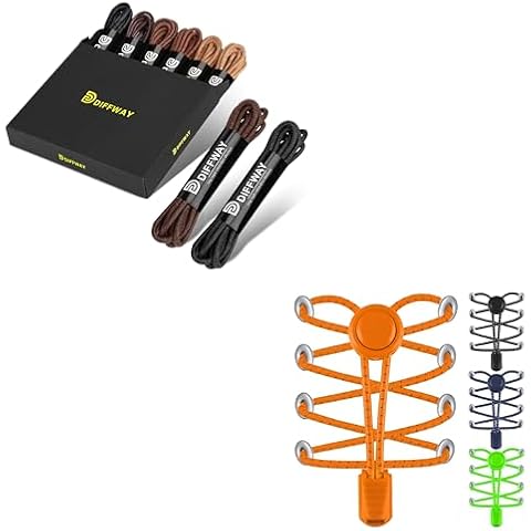 AMLY 8 Pairs of Dress Shoe Laces for Men and 4 Pairs of No Tie Shoelaces Cover