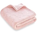 BORITAR Baby Blanket for Girls Ultra Soft Cozy Fleece Baby Blankets, Warm and Lightweight Toddler Blanket with Elegant Floral Printed for Bed Stroller Crib Travel, 30x40 Inch, Pink