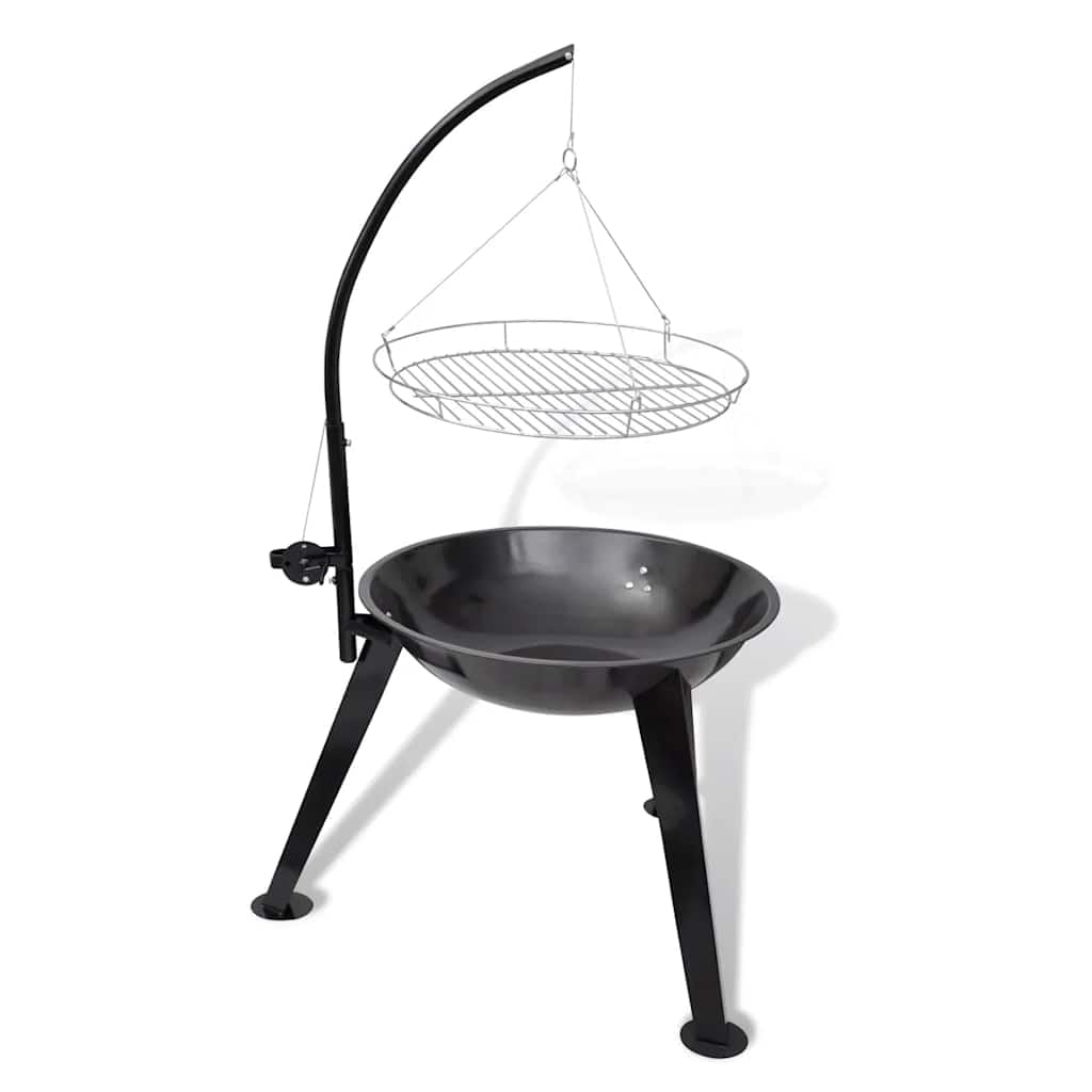 HXUHUWS Height-Adjustable Charcoal Barbecue Stand for Outdoor Cooking, Durable Steel Construction, 22.8