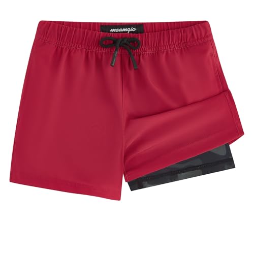 Image of maamgic Boys Swim Trunks with Compression Liner Toddler Stretch Swim Shorts