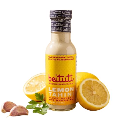 Beituti Lemon Tahini Sauce – Tahini Dressing and Sauce - Gluten Free, Sugar Free, Seed-oil Free, Whole 30 Compliant, Plant Based & Vegan Friendly – Perfect for Falafel, Shawarma, Salads, Bowls, Roasted Veggies - Mediterranean Diet