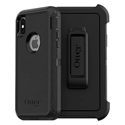 OtterBox iPhone Xs AND iPhone X Defender Series Case - BLACK, rugged & durable, with port protection, includes holster clip kickstand #1