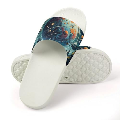 Space Planet Funny House Sandals Non Slip Shower Slippers Quick Drying Bathroom Shoes for Women Men4