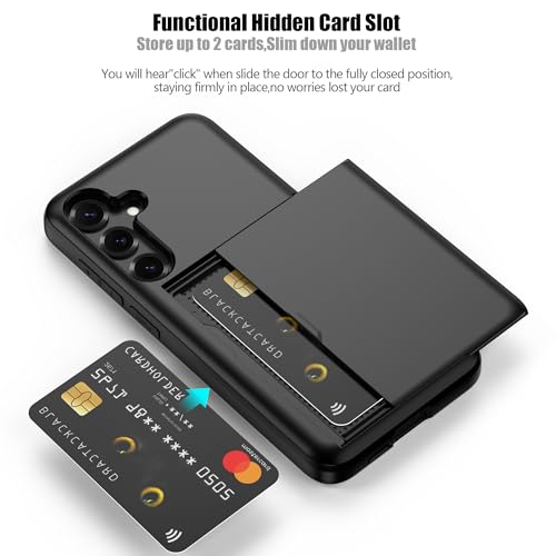 Nvollnoe for Samsung Galaxy S25 Plus Case with Card Holder Black by Nvollnoe - Used condition - Image 2