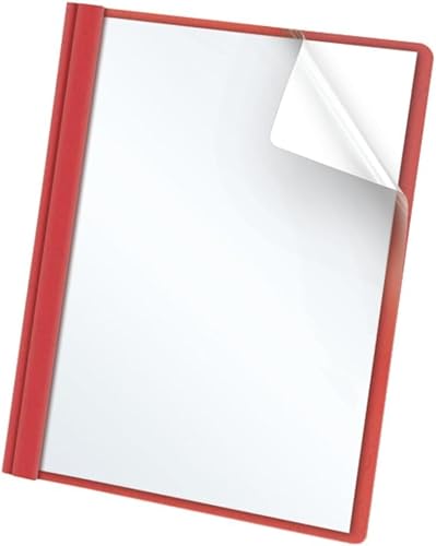 Oxford Clear Front Report Covers, Red, Letter Size, 25 per Box (55811EE) (Pack of 5)