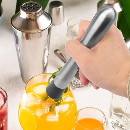Yiksonyo 15 Pcs Stainless Steel Muddler for Cocktails, 8.27 Inch Cocktail Muddler Tool, Bar Muddlers for Lemonade, Fruit, Ice and Drinks, for Bar Party and Home