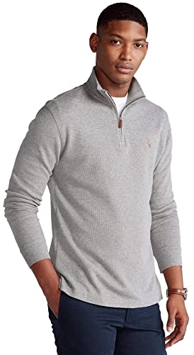Polo Ralph Lauren Mens Classic Estate-Rib Quarter-Zip Pullover Sweater (XXL, MetalicGreySigPny)2