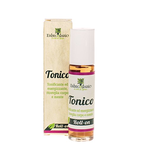 Roll-on Tonico Erbecedario, Per Concentrazione, Stanchezza Mentale, Con Olio Essenziale Di Menta, Rosmarino E Citronella, 1 Roll-on Di Vetro Da 10ml
