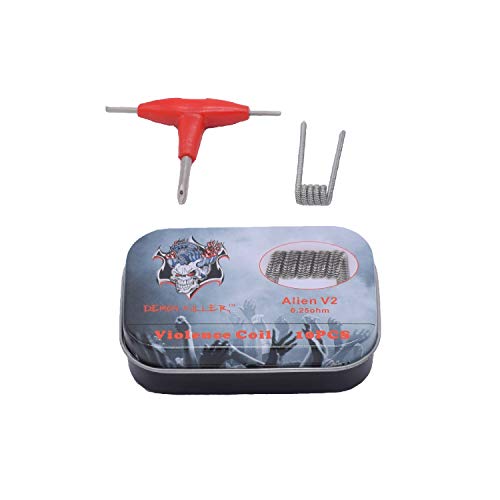 Pre Made Resistance Alien Wire Coils for Craft Hobby Use, Kanthal A1 + SS316L Conductive Wires Metal Household Wire Use - 10 Pieces