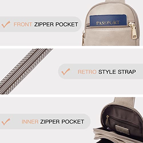 Telena Small Sling Bag For Women Vegan Leather Fashionable Fanny Pack Crossbody Bags For Women Chest Bag For Travel Cloud Grey #TOP5