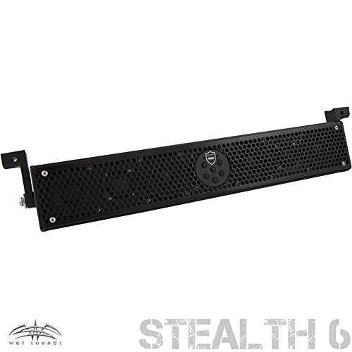 Wet Sounds Stealth 6 Ultra Hd Black + Utv Mounting Kit, Slider Bracket & Round 1.75" Tube Clamp #TOP1