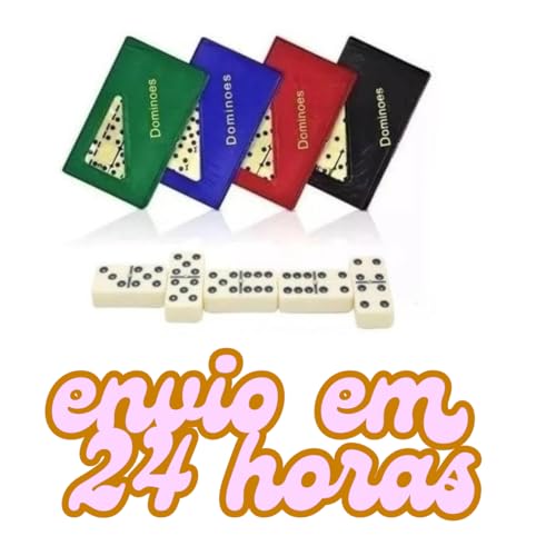 Jogo De Dominó De Osso Profissional Com 28 Peças Com Estojo De Maleta Com Cores Aleatório