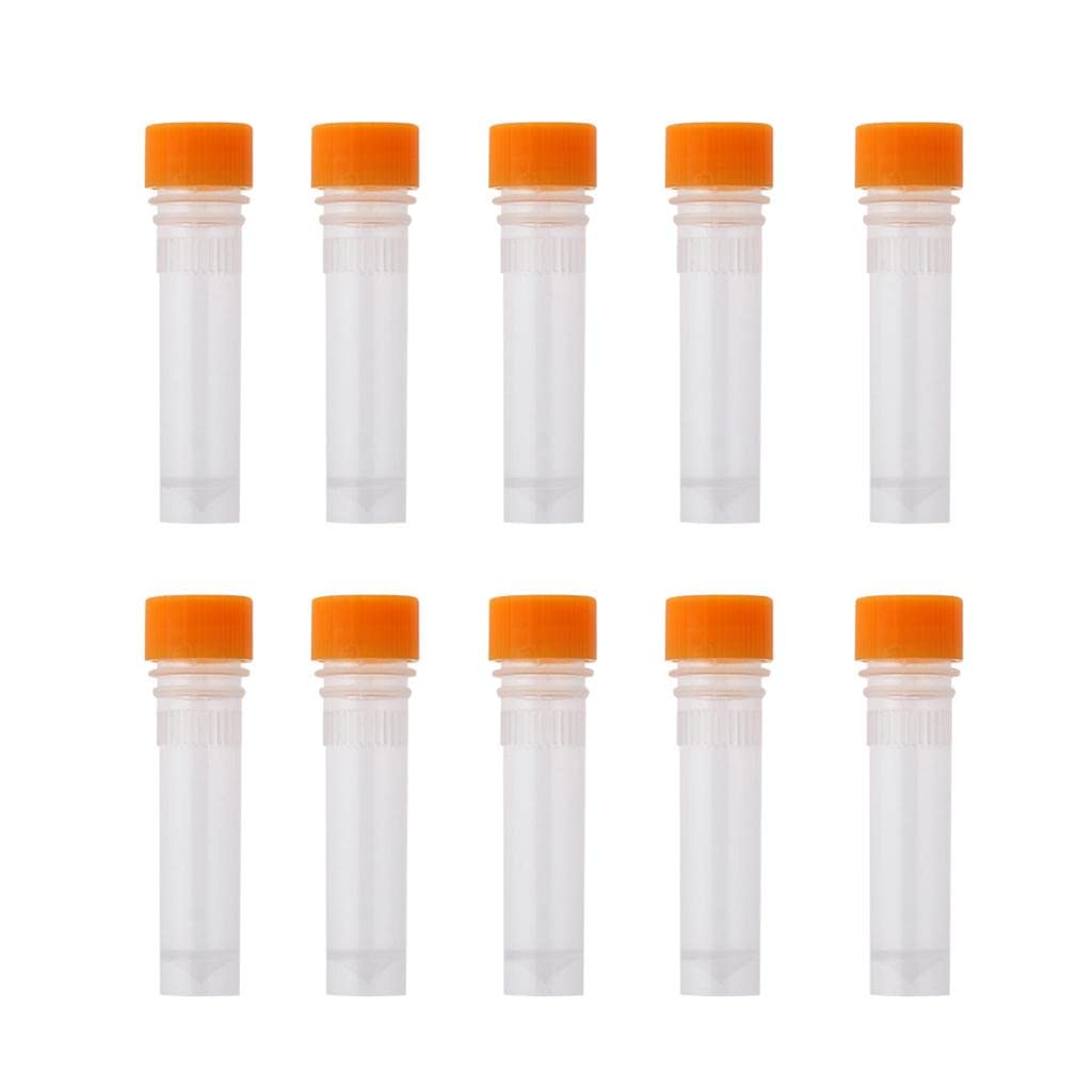 GAH 10pcs 1.5ml PVC Cryovial Test Tube Sle with Screw Cap-picture-32