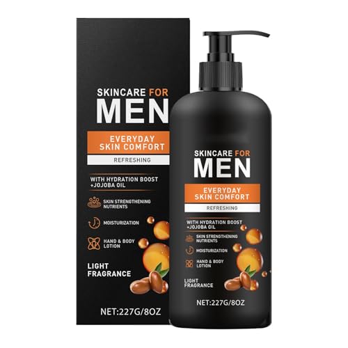 La loción corporal de aceite de jojoba para hombres mejora la firmeza y la calidad de la piel. Hidratante de larga duración y agradable. Adecuado para múltiples áreas de la piel. Diseñado para (negro,