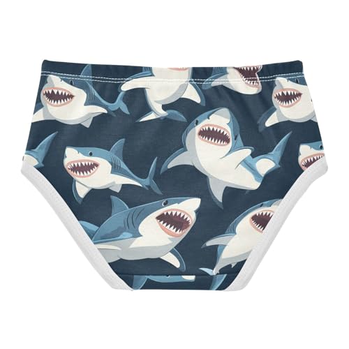 Wusikd Sharks Girls' Underwear Cotton Cartoon Girls Briefs Soft Toddler Underwears 2T2