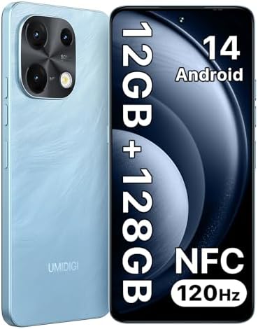 UMIDIGI Note 100 Phone, NFC Dual SIM Unlocked Phone,12(6+6) GB+128GB Expand 1TB Android 14 Phones,6.8''HD+120Hz Display,50MP Camera, 5000mAh+20W Fast Charge Cell Phones,Face ID+Fingerprint,GPS