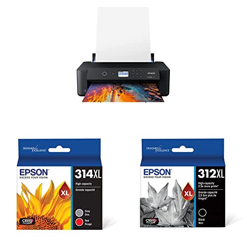 Epson Expression Photo XP-15000 Wireless Wide-Format Printer - High Capacity Color Ink (T314XL922-S) Plus High Capacity Photo Black