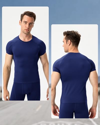 Short Sleeve Compression Shirt Men Athletic Gym Cool Dry Base Layer Workout Tops Slim Fit Undershirts T-Shirt2