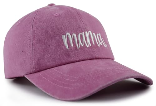 Image of SHANVANKE Funny Mama Hat for Women, Adjustable Washed Cotton Embroidered Mom Baseball Cap