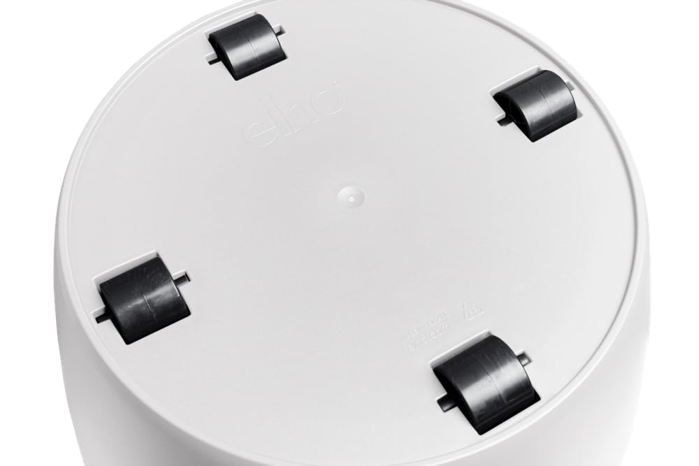 Elho Brussels Rond Roues 40cm Pot de Fleur - Blanc | Ø 39 x H 36.5 cm | Convient à une Utilisation Intérieure