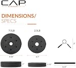 CAP Barbell 40-Pound Adjustable Cement Dumbbell Set – Versatile Vinyl Coated Weights for Home Gym Excellence