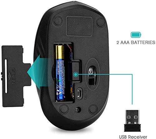 Image of Rii 10-Pack Wireless Mouse,2.4G Portable Computer Mice for PC, Laptop, Windows,Office Included Wireless USB dongle (Black)