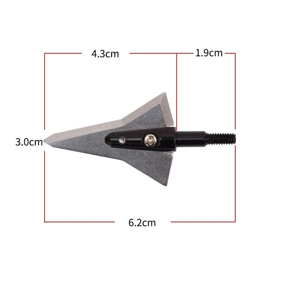 Hunting Broadheads 125 Grains, Archery Screw-in Arrowheads Arrows Tips for Crossbow Hunting Traditional Bows and Compound Bow (12PK)