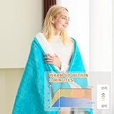 BOMOVA Electric Heated Blanket Single Throw (130x160cm,Teal)-Flannels Fleece Winter Warm Blanket,10-Level Heating & 5 Auto Timer,Cozy Sofa Throw for Home Office,Xmas House Warming New Home Gifts - Image 3