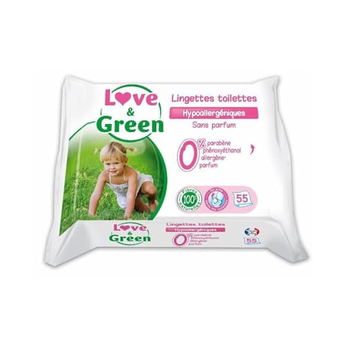 Love & Green Lingettes Toilettes 55 Lingettes