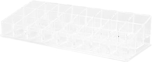 ABOOFAN Acrylic Lipstick Holder 24 Slots Desktop Cosmetic Organizer Makeup Storage Case for Lip Gloss and Nail Polish Display