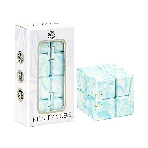 Daily Vibrations | Blue Infinity Cube Fidget Toy | Durable Stress Relieving Fidget Toy | Stress and Anxiety Relief Fidget Cube | Relaxing Hand-Held Fidget Toy for Adults and Kids