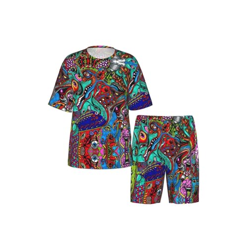 Pijama de verano para hombre fresco de manga corta con prácticos bolsillos laterales 4