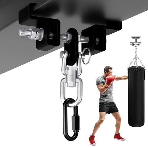Support de sac de boxe rotatif capacité 317 kg avec mousqueton de sécurité pour poutre