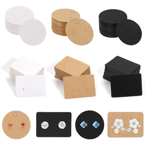 TRKETK 300 Piezas Tarjetas de Exhibición de Pendientes, 3 Colores Titulares de Pendientes de Papel Tarjetas para Pendientes Tarjetas para Exhibición de Joyas para Bricolaje Embalaje de Aretes Joyería