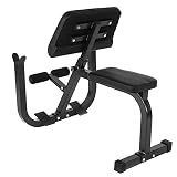 banco para biceps Multifunción: el banco de pesas ajustable es ideal para ejercicios de mancuernas. Te permite realizar varios ejercicios de fitness para fortalecer tu tronco, pecho, brazos, piernas, hombros, músculos abdominales y otras fuerzas. Es útil para el entrenamiento de todo tu cuerpo, especialmente para los músculos de las extremidades superiores.