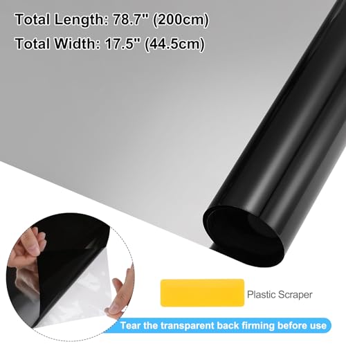 Pelicula de privacidad para ventana HARFINGTON 17.5x78.7 pulg negra miniatura 2
