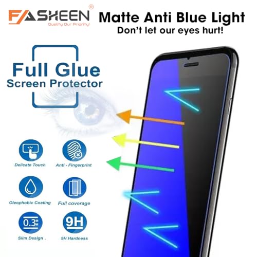 Image of FASHEEN AntiBlue Light Screen Guard Compatible with Vivo V2432, Matte Finish Screen Protector, Eye Friendly Blue Light Block Flexible Screenguard, Not a Tempered Glass