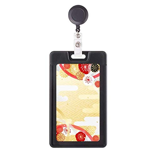 Funda retráctil para tarjetas extensible con clip y motivo floral Sakura