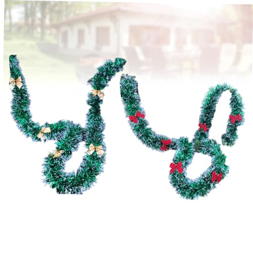 Guirnalda navideña verde y cintas decorativas MAGICLULU para vestir tu hogar en Navidad 8