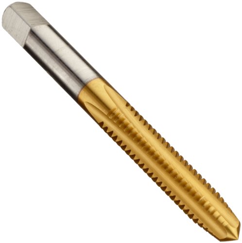 Union Butterfield TN1500(UNF) High-Speed Steel Hand Tap, TiN Coated, Round Shank with Square End, Plug Chamfer, 5/16