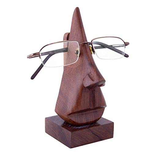 Image of Craftland Handmade Wooden Nose Shaped Spectacle Specs Eyeglass Holder Stand