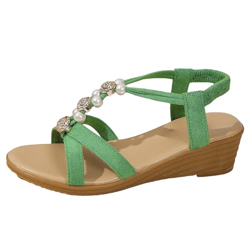 Générique Sandales Avec Talon Compensé Femme Été - Sandales Femme Confortable Orthopédique Spartiate Chaussures Bout Ouverte Claquettes Boheme Nu Pieds...
