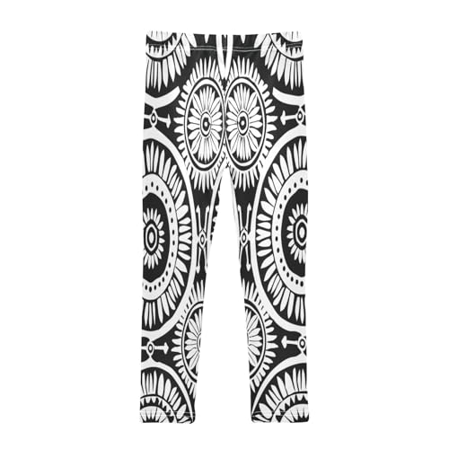 Toddler Girls Leggings Printed Yoga Pants Leggings Black White Circle for Kids2