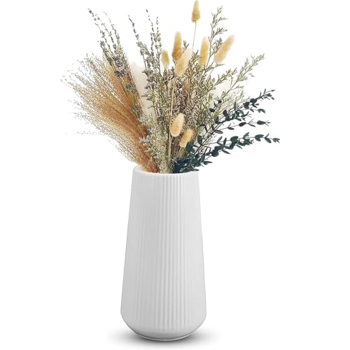 Vase-Ceramique-Blanc-pour-Pampa-Vase-Design-Vase-a-Fleurs-Blanc-195cm-Decoration-Vase-De-Table-Moderne-Couple-Amoureux-en-Ceramique-pour-Maison-Fete-Centre-De-Table-De-Mariage