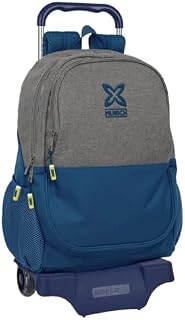Safta München Street Großer Schulrucksack mit Trolley 905, ideal für Kinder verschiedener Altersgruppen, bequem und vielseitig, Qualität und Widerstandsfähigkeit, 32 x 16 x 44 cm, grau/blau, M, Casual