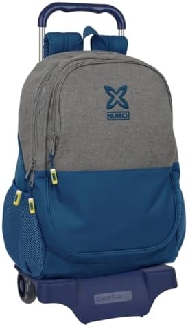 Safta München Street Großer Schulrucksack mit Trolley 905, ideal für Kinder verschiedener Altersgruppen, bequem und vielseitig, Qualität und Widerstandsfähigkeit, 32 x 16 x 44 cm, grau/blau, M, Casual